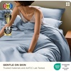 Bedsure PureWoven Cooling Duvet Cover, Ideal for Hot Sleepers, Queen Size | Cotton Blend Viscose Derived from Bamboo, Breathable & Buttery Soft, Hotel Luxury Bedding Set, White(05 – Cooling Light Blue (No Comforter))