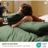 Bedsure PureWoven Cooling Duvet Cover, Ideal for Hot Sleepers, Queen Size | Cotton Blend Viscose Derived from Bamboo, Breathable & Buttery Soft, Hotel Luxury Bedding Set, White(08 – Cooling Olive Green (No Comforter))
