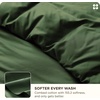 Bedsure PureWoven Cooling Duvet Cover, Ideal for Hot Sleepers, Queen Size | Cotton Blend Viscose Derived from Bamboo, Breathable & Buttery Soft, Hotel Luxury Bedding Set, White(08 – Cooling Olive Green (No Comforter))
