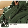 Bedsure PureWoven Cooling Duvet Cover, Ideal for Hot Sleepers, Queen Size | Cotton Blend Viscose Derived from Bamboo, Breathable & Buttery Soft, Hotel Luxury Bedding Set, White(08 – Cooling Olive Green (No Comforter))