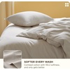 Bedsure PureWoven Cooling Duvet Cover, Ideal for Hot Sleepers, Queen Size | Cotton Blend Viscose Derived from Bamboo, Breathable & Buttery Soft, Hotel Luxury Bedding Set, White(02 – Cooling Linen (No Comforter))
