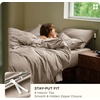 Bedsure PureWoven Cooling Duvet Cover, Ideal for Hot Sleepers, Queen Size | Cotton Blend Viscose Derived from Bamboo, Breathable & Buttery Soft, Hotel Luxury Bedding Set, White(03 – Cooling Khaki (No Comforter))
