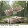 Bedsure PureWoven Cooling Duvet Cover, Ideal for Hot Sleepers, Queen Size | Cotton Blend Viscose Derived from Bamboo, Breathable & Buttery Soft, Hotel Luxury Bedding Set, White(03 – Cooling Khaki (No Comforter))