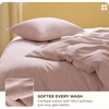 Bedsure PureWoven Cooling Duvet Cover, Ideal for Hot Sleepers, Queen Size | Cotton Blend Viscose Derived from Bamboo, Breathable & Buttery Soft, Hotel Luxury Bedding Set, White(10 – Cooling Petal Pink (No Comforter))