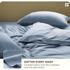 Bedsure PureWoven Cooling Duvet Cover, Ideal for Hot Sleepers, Queen Size | Cotton Blend Viscose Derived from Bamboo, Breathable & Buttery Soft, Hotel Luxury Bedding Set, White(05 – Cooling Light Blue (No Comforter))