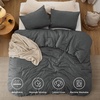 Bedsure PureWoven Cotton Comforter Set Prewashed, Queen Grayish Olive Green | Cotton Fabric, Microfiber Inner Fill, Soft, Breathable, Natural Wrinkle, 1 Comforter(90″ X 90″), 2 Pillow Shams(20″x26″)(03 – Dark Grey)