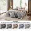 Bedsure PureWoven Cotton Comforter Set Prewashed, Queen Grayish Olive Green | Cotton Fabric, Microfiber Inner Fill, Soft, Breathable, Natural Wrinkle, 1 Comforter(90″ X 90″), 2 Pillow Shams(20″x26″)(12 – Grey Stone Color)