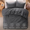 Bedsure PureWoven Cotton Comforter Set Prewashed, Queen Grayish Olive Green | Cotton Fabric, Microfiber Inner Fill, Soft, Breathable, Natural Wrinkle, 1 Comforter(90″ X 90″), 2 Pillow Shams(20″x26″)(01 – Charcoal Grey)