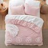 Bedsure PureWoven Cotton Comforter Set Prewashed, Queen Grayish Olive Green | Cotton Fabric, Microfiber Inner Fill, Soft, Breathable, Natural Wrinkle, 1 Comforter(90″ X 90″), 2 Pillow Shams(20″x26″)(00 – Light Pink)