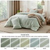 Bedsure PureWoven Cotton Comforter Set Prewashed, Queen Grayish Olive Green | Cotton Fabric, Microfiber Inner Fill, Soft, Breathable, Natural Wrinkle, 1 Comforter(90″ X 90″), 2 Pillow Shams(20″x26″)(11 – Sage Green)