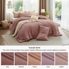 Bedsure PureWoven Cotton Comforter Set Prewashed, Queen Grayish Olive Green | Cotton Fabric, Microfiber Inner Fill, Soft, Breathable, Natural Wrinkle, 1 Comforter(90″ X 90″), 2 Pillow Shams(20″x26″)(10 – Pink Clay)