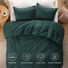 Bedsure PureWoven Cotton Comforter Set Prewashed, Queen Grayish Olive Green | Cotton Fabric, Microfiber Inner Fill, Soft, Breathable, Natural Wrinkle, 1 Comforter(90″ X 90″), 2 Pillow Shams(20″x26″)(04 – Forest Green)