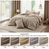 Bedsure PureWoven Cotton Comforter Set Prewashed, Queen Grayish Olive Green | Cotton Fabric, Microfiber Inner Fill, Soft, Breathable, Natural Wrinkle, 1 Comforter(90″ X 90″), 2 Pillow Shams(20″x26″)(07 – Taupe)