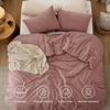 Bedsure PureWoven Cotton Comforter Set Prewashed, Queen Grayish Olive Green | Cotton Fabric, Microfiber Inner Fill, Soft, Breathable, Natural Wrinkle, 1 Comforter(90″ X 90″), 2 Pillow Shams(20″x26″)(10 – Pink Clay)