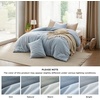 Bedsure PureWoven Cotton Comforter Set Prewashed, Queen Grayish Olive Green | Cotton Fabric, Microfiber Inner Fill, Soft, Breathable, Natural Wrinkle, 1 Comforter(90″ X 90″), 2 Pillow Shams(20″x26″)(09 – Mineral Blue)