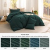 Bedsure PureWoven Cotton Comforter Set Prewashed, Queen Grayish Olive Green | Cotton Fabric, Microfiber Inner Fill, Soft, Breathable, Natural Wrinkle, 1 Comforter(90″ X 90″), 2 Pillow Shams(20″x26″)(04 – Forest Green)