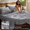 Bedsure PureWoven Linen Sheets Queen Size, Cotton Linen Blend Sheets, 4PCS | BV & Oeko-Tex Certified, All-Season Breathable for Hot Sleepers, Anti-Pilling & Tearproof, 16″ Deep Pocket, Linen Beige(05 – Grey)