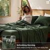 Bedsure PureWoven Linen Sheets Queen Size, Cotton Linen Blend Sheets, 4PCS | BV & Oeko-Tex Certified, All-Season Breathable for Hot Sleepers, Anti-Pilling & Tearproof, 16″ Deep Pocket, Linen Beige(06 – Olive Green)