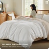 Bedsure PureWoven Muslin Duvet Cover, Cooling Bedding Set for Hot Sleepers | Cotton Blend Viscose Derived from Bamboo, Lightweight & Silky Soft, Breathable, All-Season, Linen(02 – 3-layer Gauze Bright White (No Comforter))