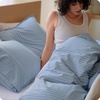 Bedsure PureWoven Striped Duvet Cover Set Linen‑Like, Queen Size, 3-PC | 100% Washed Cotton Percale Bedding Set, Reversible Yarn‑Dyed Design, Zipper Closure, Stripes – White, 90″ x 90″(04 – Stripes – Cornflower Blue)