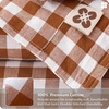 Bedsure PureWoven Striped Duvet Cover Set Linen‑Like, Queen Size, 3-PC | 100% Washed Cotton Percale Bedding Set, Reversible Yarn‑Dyed Design, Zipper Closure, Stripes – White, 90″ x 90″(12 – Gingham – Terracotta)