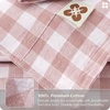 Bedsure PureWoven Striped Duvet Cover Set Linen‑Like, Queen Size, 3-PC | 100% Washed Cotton Percale Bedding Set, Reversible Yarn‑Dyed Design, Zipper Closure, Stripes – White, 90″ x 90″(11 – Gingham – Greyish Pink)
