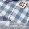 Bedsure PureWoven Striped Duvet Cover Set Linen‑Like, Queen Size, 3-PC | 100% Washed Cotton Percale Bedding Set, Reversible Yarn‑Dyed Design, Zipper Closure, Stripes – White, 90″ x 90″(09 – Gingham – Cornflower Blue)
