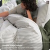 Bedsure PureWoven Striped Duvet Cover Set Linen‑Like, Queen Size, 3-PC | 100% Washed Cotton Percale Bedding Set, Reversible Yarn‑Dyed Design, Zipper Closure, Stripes – White, 90″ x 90″(01 – Stripes – White)