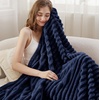 Bedsure Soft Cozy Twin XL Blanket for Bed College Dorm Off White 66″x90″ | Birthday Gifts for Women Mom Her, Warm Lightweight Cozy Fluffy Throw Blanket Sofa, Dorm Room Home Decor, Machine Washable(Navy)