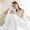 Bedsure Soft Cozy Twin XL Blanket for Bed College Dorm Off White 66″x90″ | Birthday Gifts for Women Mom Her, Warm Lightweight Cozy Fluffy Throw Blanket Sofa, Dorm Room Home Decor, Machine Washable(Bright White)