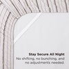 Bedsure Striped Sheets Queen Size-Imitation Cotton Fits Up to 16″ Mattress | Jacquard Dobby Striped, Breathable, Lightweight and Easy Care Bedsheet & Pillowcases, Gifts for Kids,Women,Men,Dark Blue(Striped – Beige)