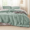 Bedsure Twin XL Comforter Set Natural White – Dorm Room Essentials, Extra Long Twin XL Bedding Set, All Season Down Alternative Comforter with Pillowcase & Sham(02 – Sage Green)