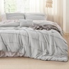 Bedsure Twin XL Comforter Set Natural White – Dorm Room Essentials, Extra Long Twin XL Bedding Set, All Season Down Alternative Comforter with Pillowcase & Sham(Light Grey)