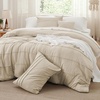 Bedsure Twin XL Comforter Set Natural White – Dorm Room Essentials, Extra Long Twin XL Bedding Set, All Season Down Alternative Comforter with Pillowcase & Sham(21 – Linen)