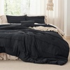 Bedsure Twin XL Comforter Set Natural White – Dorm Room Essentials, Extra Long Twin XL Bedding Set, All Season Down Alternative Comforter with Pillowcase & Sham(01 – Black)