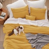 Bedsure Twin XL Comforter Set Natural White – Dorm Room Essentials, Extra Long Twin XL Bedding Set, All Season Down Alternative Comforter with Pillowcase & Sham(17 – Mustard Yellow)
