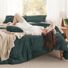 Bedsure Twin XL Comforter Set Natural White – Dorm Room Essentials, Extra Long Twin XL Bedding Set, All Season Down Alternative Comforter with Pillowcase & Sham(20 – Emerald Green)