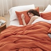 Bedsure Twin XL Comforter Set Natural White – Dorm Room Essentials, Extra Long Twin XL Bedding Set, All Season Down Alternative Comforter with Pillowcase & Sham(12 – Burnt Orange)