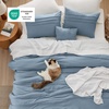 Bedsure Twin XL Comforter Set Natural White – Dorm Room Essentials, Extra Long Twin XL Bedding Set, All Season Down Alternative Comforter with Pillowcase & Sham(03 – Light Blue)
