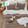 Bedsure Twin XL Comforter Set Natural White – Dorm Room Essentials, Extra Long Twin XL Bedding Set, All Season Down Alternative Comforter with Pillowcase & Sham(03 – Brown)