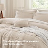 Bedsure Twin XL Comforter Set Natural White – Dorm Room Essentials, Extra Long Twin XL Bedding Set, All Season Down Alternative Comforter with Pillowcase & Sham(21 – Linen)