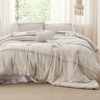 Bedsure Twin XL Comforter Set Natural White – Dorm Room Essentials, Extra Long Twin XL Bedding Set, All Season Down Alternative Comforter with Pillowcase & Sham(17 – Grid)
