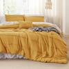 Bedsure Twin XL Comforter Set Natural White – Dorm Room Essentials, Extra Long Twin XL Bedding Set, All Season Down Alternative Comforter with Pillowcase & Sham(17 – Mustard Yellow)