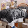 Bedsure Twin XL Comforter Set Pink – Dorm Room Essentials for Girls, Extra Long Twin XL Bedding Set with Sheets, All Season Down Alternative Comforter with Sheets, Pillowcase & Sham(04 – Dark Grey)