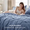 Bedsure Twin XL Comforter Set Pink – Dorm Room Essentials for Girls, Extra Long Twin XL Bedding Set with Sheets, All Season Down Alternative Comforter with Sheets, Pillowcase & Sham(08 – Slate Blue)