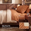 Bedsure Twin XL Sheets Dorm Bedding – 3 Pieces Soft Extra Long Twin Sheets | Breathable, Cooling, Oeko Tex, Deep Pocket, Easy Care, Resistant, Sturdiness, Lightweight, College Dorm Bedding for Students(22 – Orange)