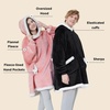 Bedsure Wearable Blanket Sherpa Hoodie Gifts, Sweatshirt, Grey, Standard | Gifts for Women/Men, Warm, Soft Cozy, Sherpa Fleece, Machine Wash, Birthday Gifts(Black)