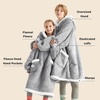 Bedsure Wearable Blanket Sherpa Hoodie Gifts, Sweatshirt, Grey, Standard | Gifts for Women/Men, Warm, Soft Cozy, Sherpa Fleece, Machine Wash, Birthday Gifts(Concrete Grey)