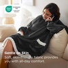 Bedsure Wearable Blanket Sherpa Hoodie Gifts, Sweatshirt, Grey, Standard | Gifts for Women/Men, Warm, Soft Cozy, Sherpa Fleece, Machine Wash, Birthday Gifts(Grey Black)