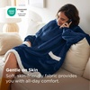Bedsure Wearable Blanket Sherpa Hoodie Gifts, Sweatshirt, Grey, Standard | Gifts for Women/Men, Warm, Soft Cozy, Sherpa Fleece, Machine Wash, Birthday Gifts(Navy)